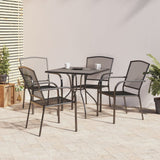 5 Piece Garden Dining Set Anthracite Steel