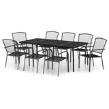 9 Piece Garden Dining Set Anthracite Steel