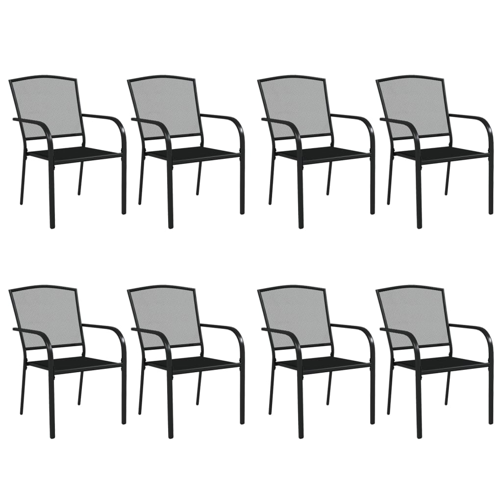 9 Piece Garden Dining Set Anthracite Steel