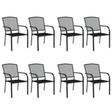 9 Piece Garden Dining Set Anthracite Steel