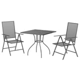 3 Piece Garden Dining Set Anthracite Steel