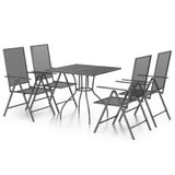 5 Piece Garden Dining Set Anthracite Steel