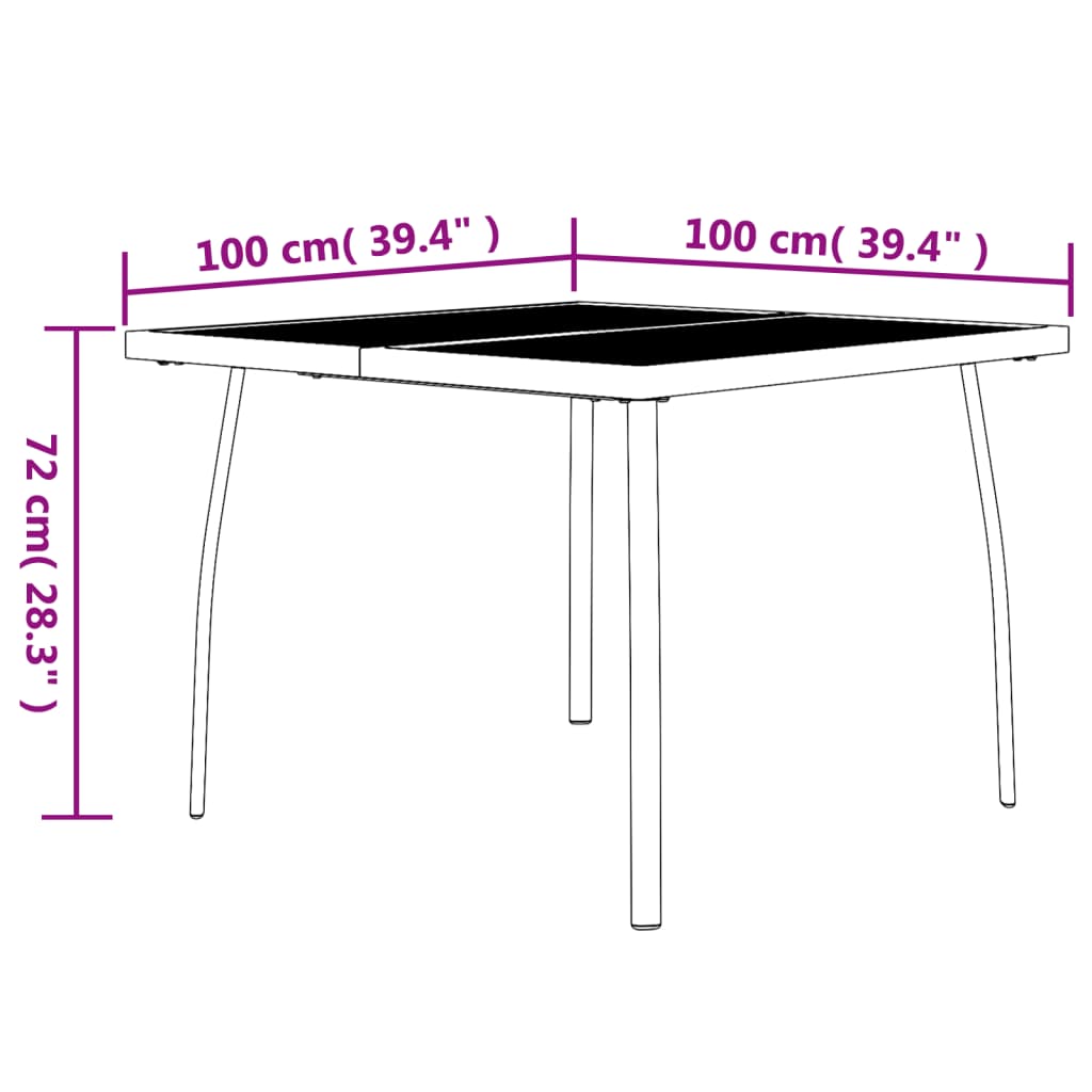 5 Piece Garden Dining Set Anthracite Steel