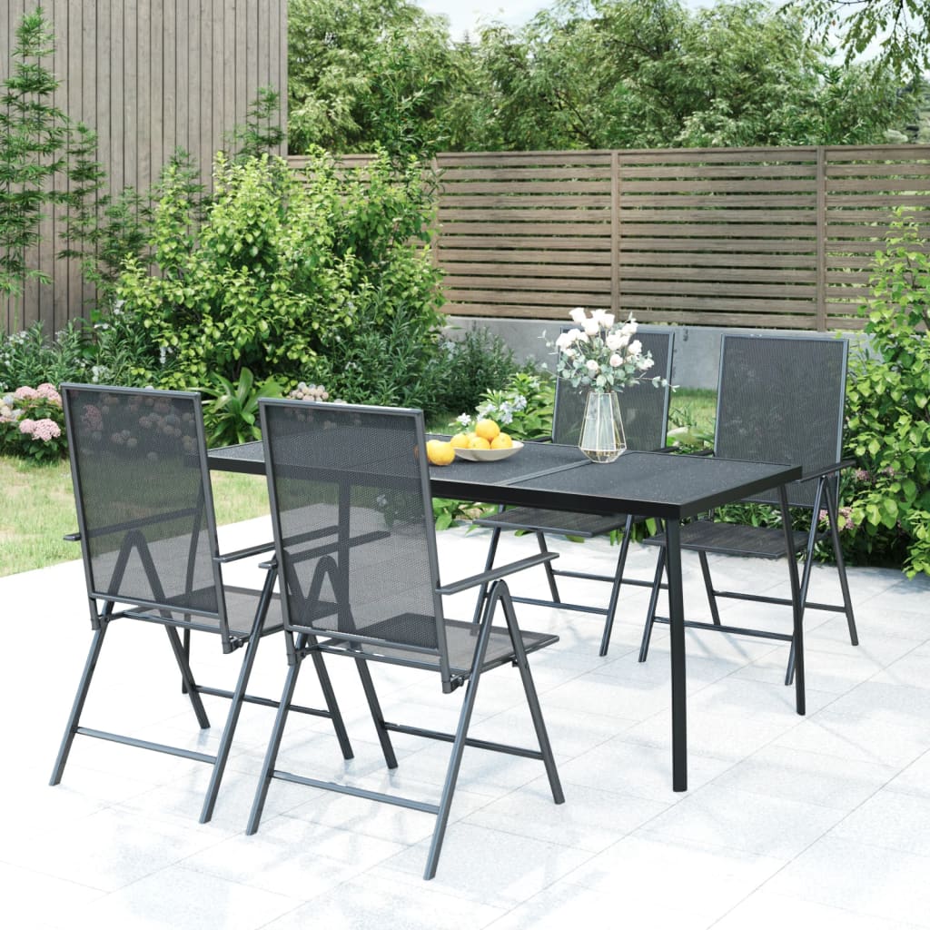 5 Piece Garden Dining Set Anthracite Steel