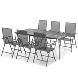 7 Piece Garden Dining Set Anthracite Steel