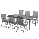 7 Piece Garden Dining Set Anthracite Steel