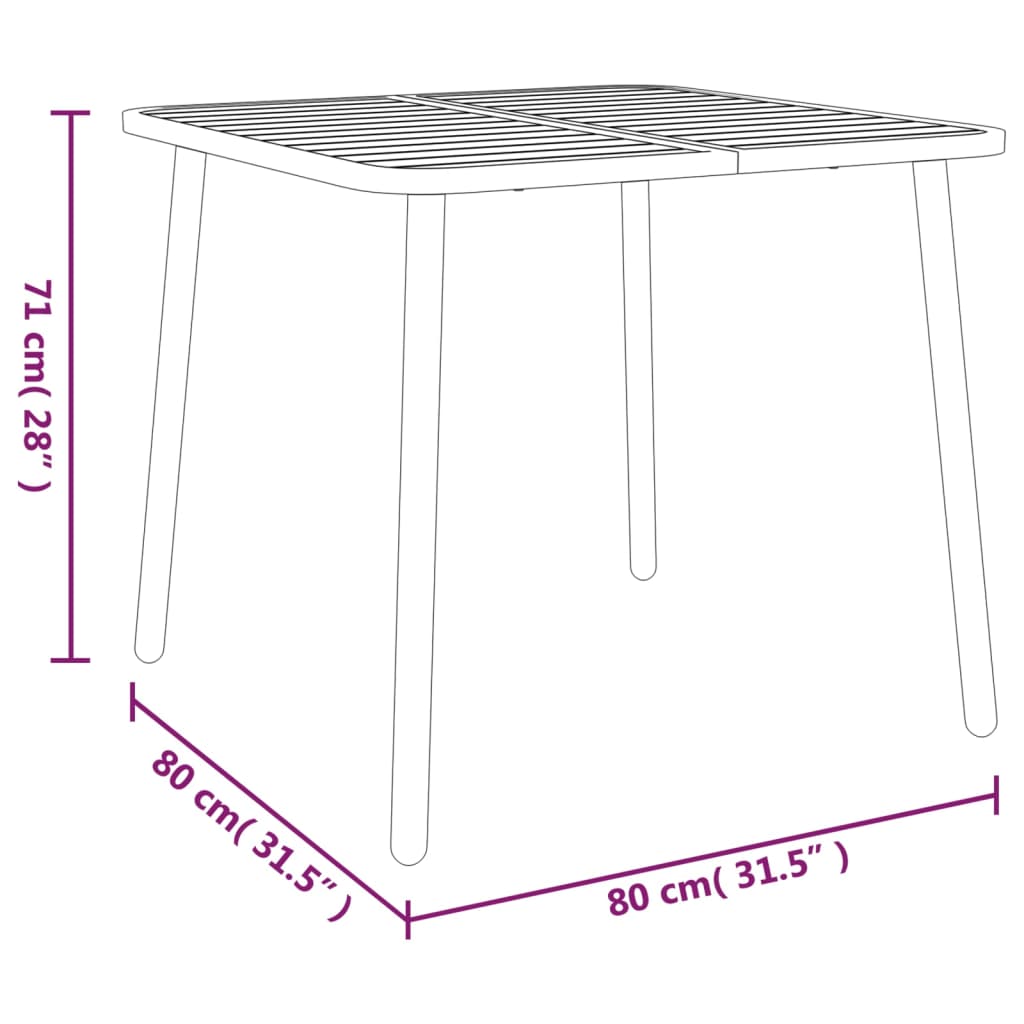 3 Piece Garden Dining Set Anthracite Steel