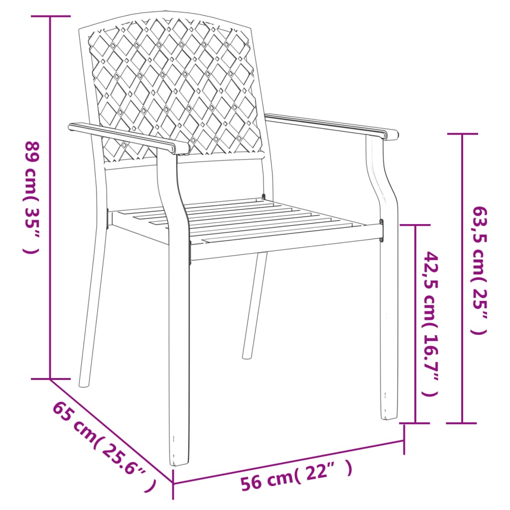 5 Piece Garden Dining Set Anthracite Steel