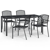 5 Piece Garden Dining Set Anthracite Steel