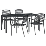 5 Piece Garden Dining Set Anthracite Steel