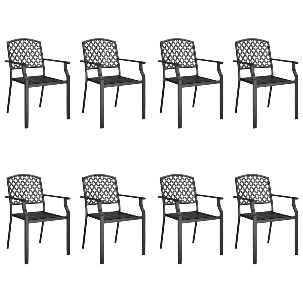 9 Piece Garden Dining Set Anthracite Steel