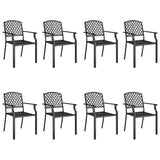 9 Piece Garden Dining Set Anthracite Steel