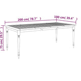 Batavia Table 200x100x75 cm Solid Wood Teak