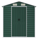 vidaXL Garden Shed Green 191x130x198 cm Galvanised Steel