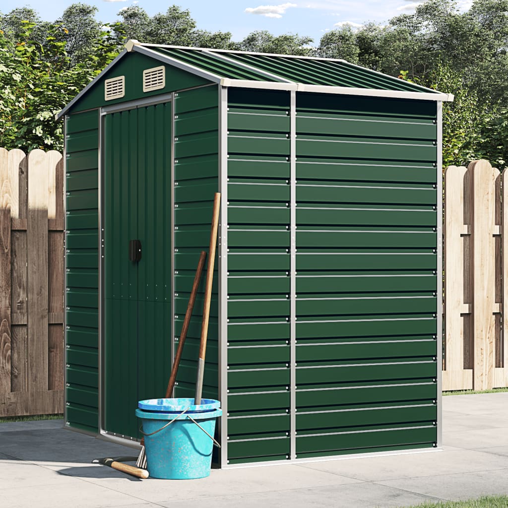 vidaXL Garden Shed Green 191x130x198 cm Galvanised Steel