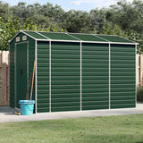 Garden Shed Green 191x300x198 cm Galvanised Steel