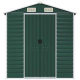 vidaXL Garden Shed Green 191x385x198 cm Galvanised Steel