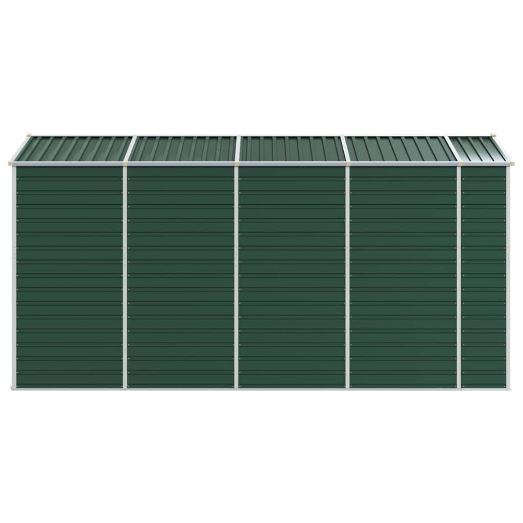 vidaXL Garden Shed Green 191x385x198 cm Galvanised Steel