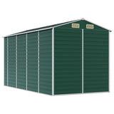 vidaXL Garden Shed Green 191x385x198 cm Galvanised Steel