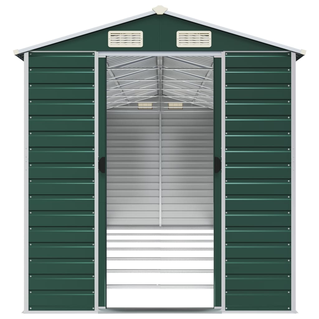 vidaXL Garden Shed Green 191x640x198 cm Galvanised Steel