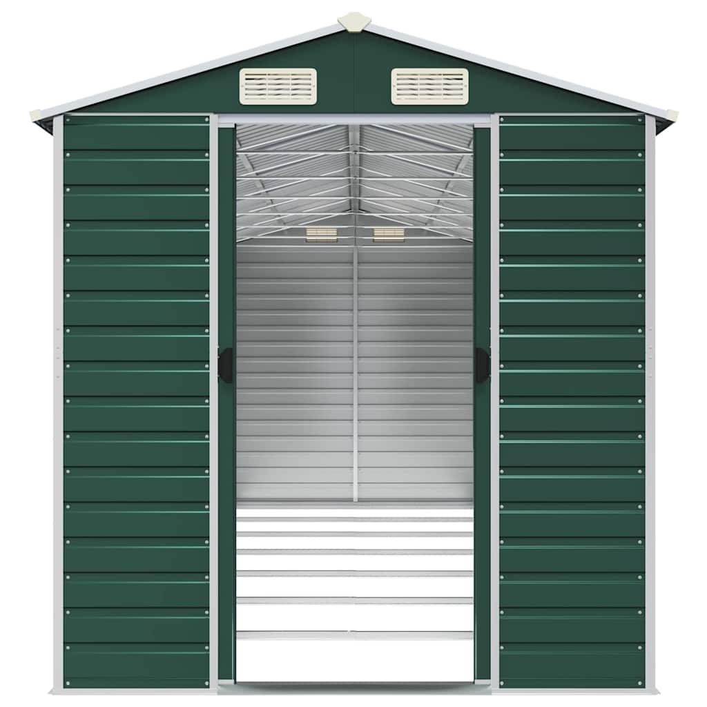 Garden Shed Green 191x640x198 cm Galvanised Steel