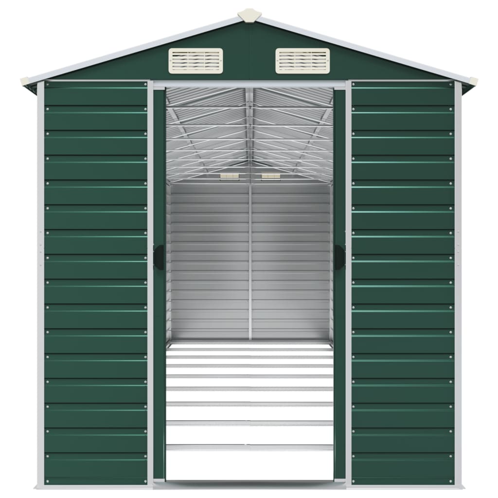 vidaXL Garden Shed Green 191x810x198 cm Galvanised Steel