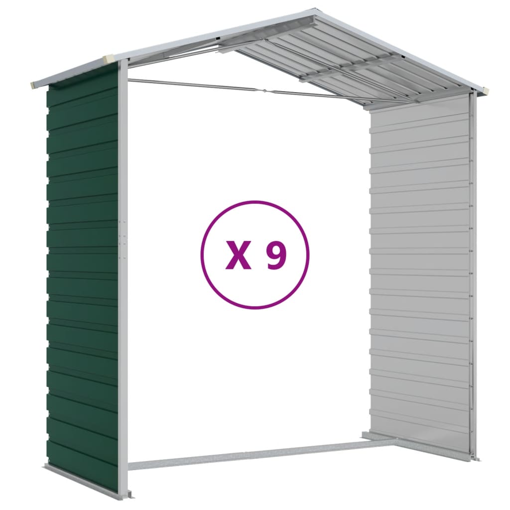vidaXL Garden Shed Green 191x810x198 cm Galvanised Steel