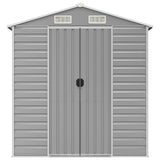 Garden Shed Light Grey 191x130x198 cm Galvanised Steel