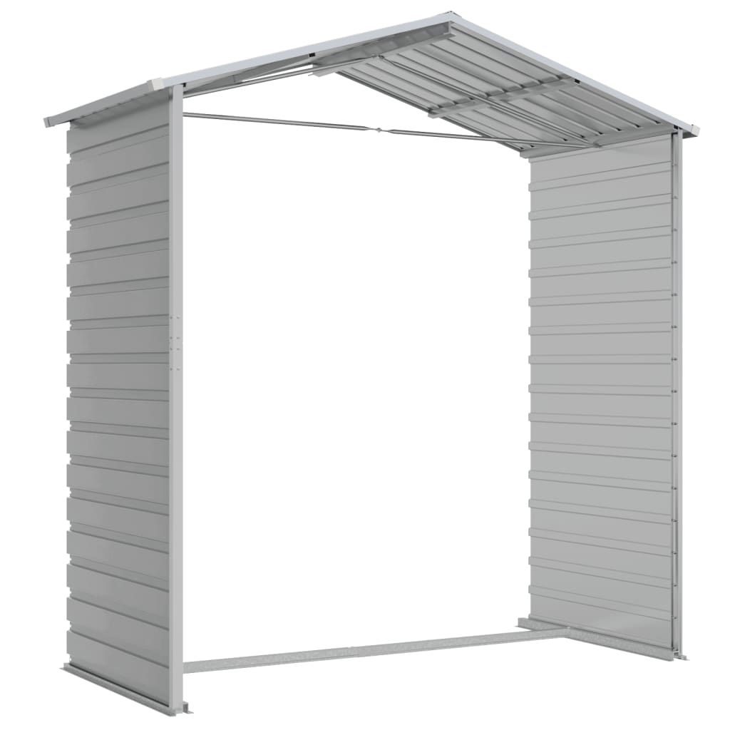 Garden Shed Light Grey 191x130x198 cm Galvanised Steel