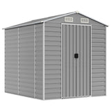 vidaXL Garden Shed Light Grey 191x215x198 cm Galvanised Steel
