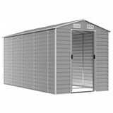 vidaXL Garden Shed Light Grey 191x385x198 cm Galvanised Steel