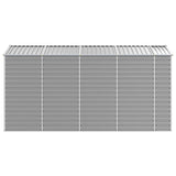 vidaXL Garden Shed Light Grey 191x385x198 cm Galvanised Steel