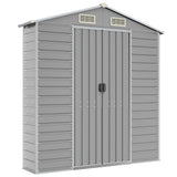 Garden Shed Light Grey 191x555x198 cm Galvanised Steel