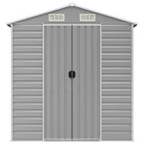 vidaXL Garden Shed Light Grey 191x725x198 cm Galvanised Steel