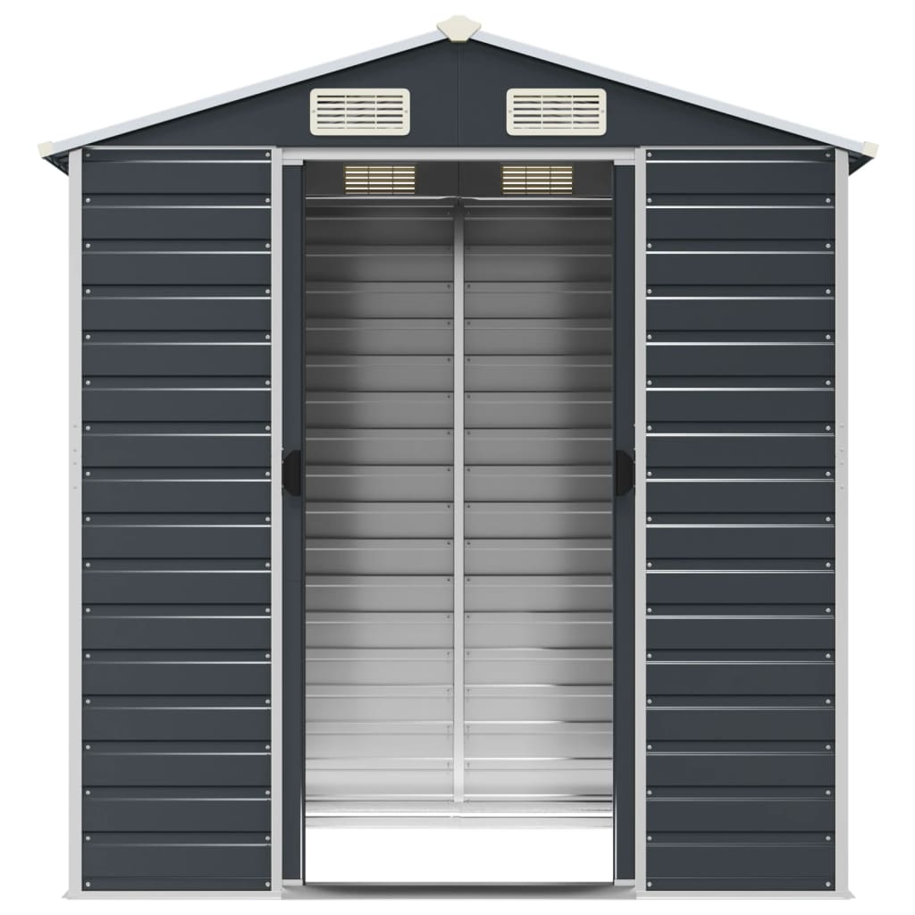 vidaXL Garden Shed Anthracite 191x130x198 cm Galvanised Steel
