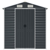 Garden Shed Anthracite 191x385x198 cm Galvanised Steel