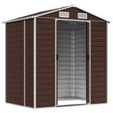 vidaXL Garden Shed Brown 191x130x198 cm Galvanised Steel