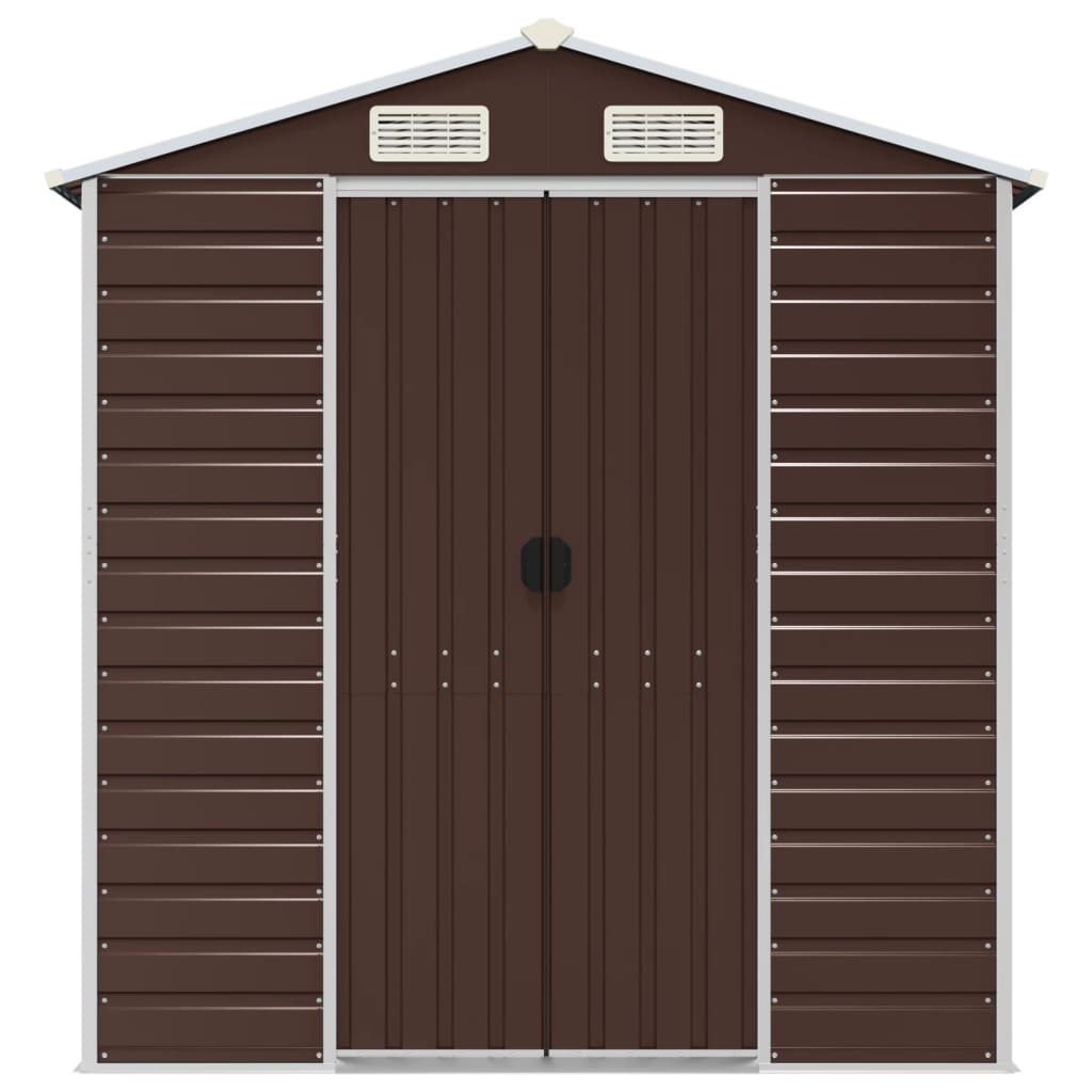 Garden Shed Brown 191x130x198 cm Galvanised Steel