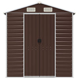 Garden Shed Brown 191x130x198 cm Galvanised Steel