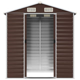vidaXL Garden Shed Brown 191x130x198 cm Galvanised Steel