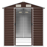 vidaXL Garden Shed Brown 191x300x198 cm Galvanised Steel