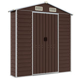 Garden Shed Brown 191x300x198 cm Galvanised Steel