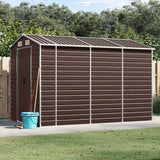 vidaXL Garden Shed Brown 191x300x198 cm Galvanised Steel