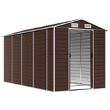 Garden Shed Brown 191x385x198 cm Galvanised Steel