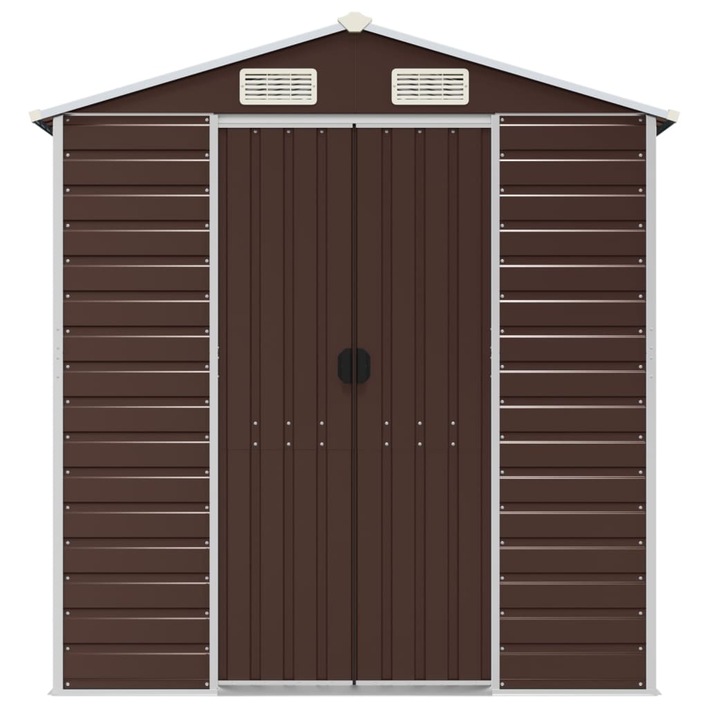 Garden Shed Brown 191x385x198 cm Galvanised Steel