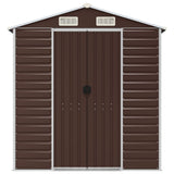 Garden Shed Brown 191x385x198 cm Galvanised Steel