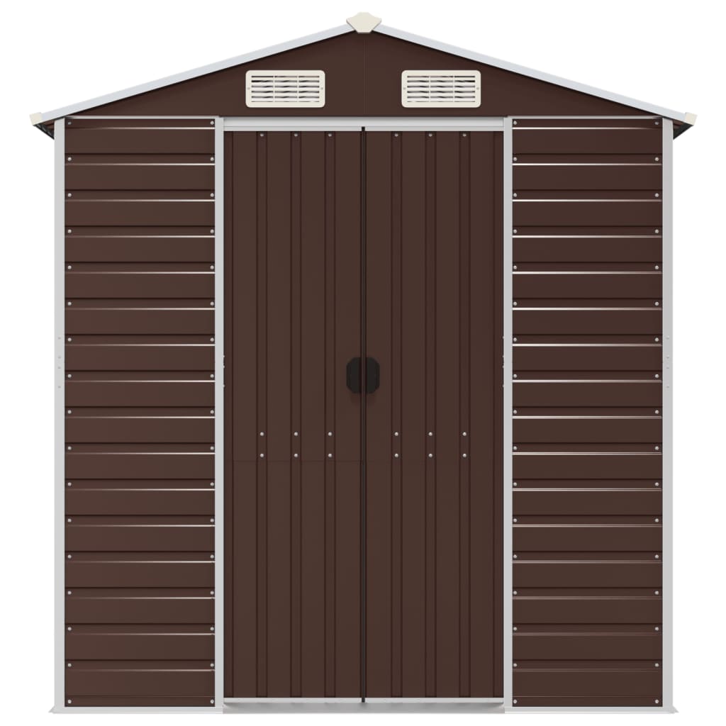 Garden Shed Brown 191x470x198 cm Galvanised Steel