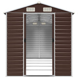 Garden Shed Brown 191x470x198 cm Galvanised Steel