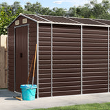 Garden Shed Brown 191x470x198 cm Galvanised Steel