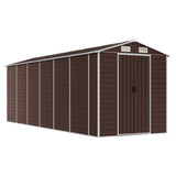 Garden Shed Brown 191x555x198 cm Galvanised Steel